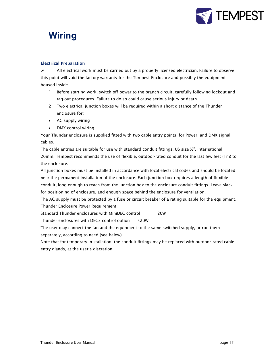 3wiring | Tempest Thunder User Manual | Page 15 / 38