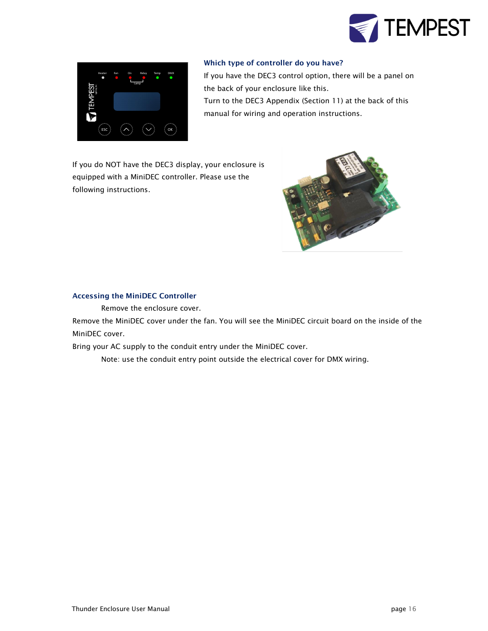 Tempest Thunder User Manual | Page 16 / 38