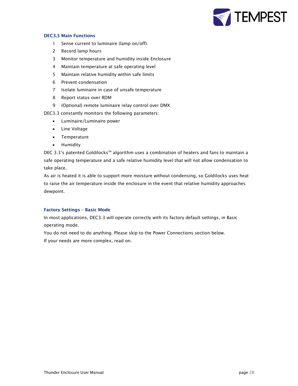 Tempest Thunder User Manual | Page 28 / 38