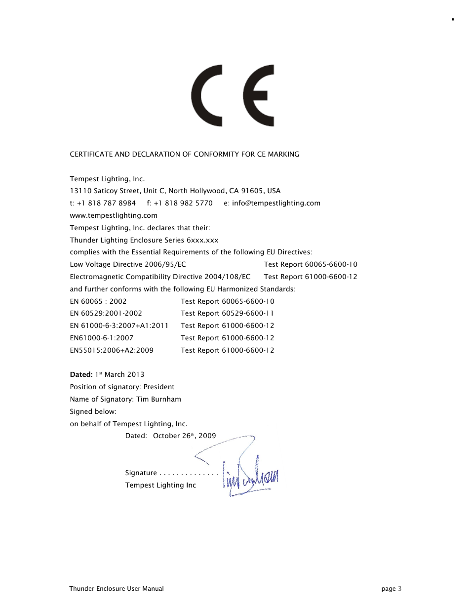Tempest Thunder User Manual | Page 3 / 38