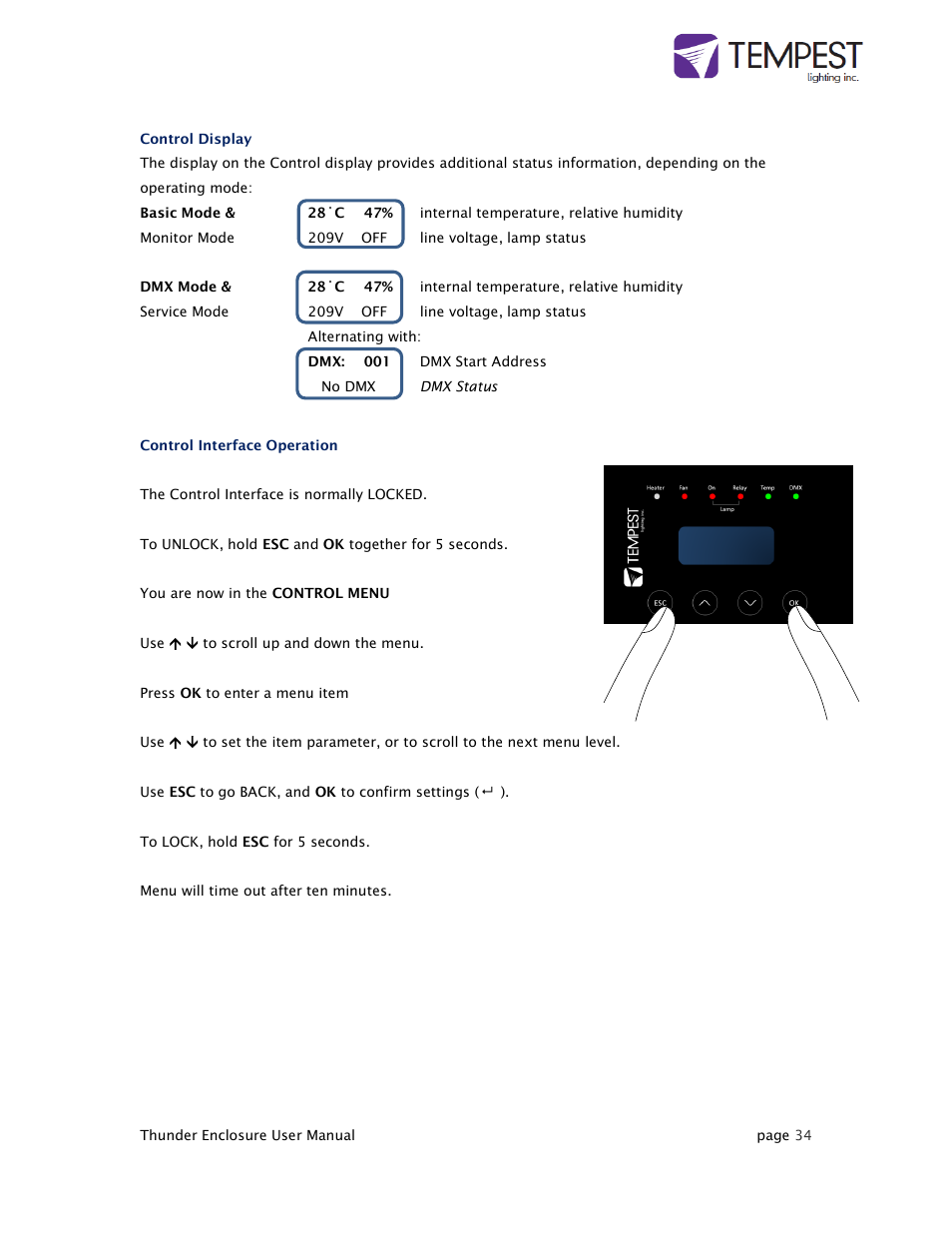 Tempest Thunder User Manual | Page 34 / 38