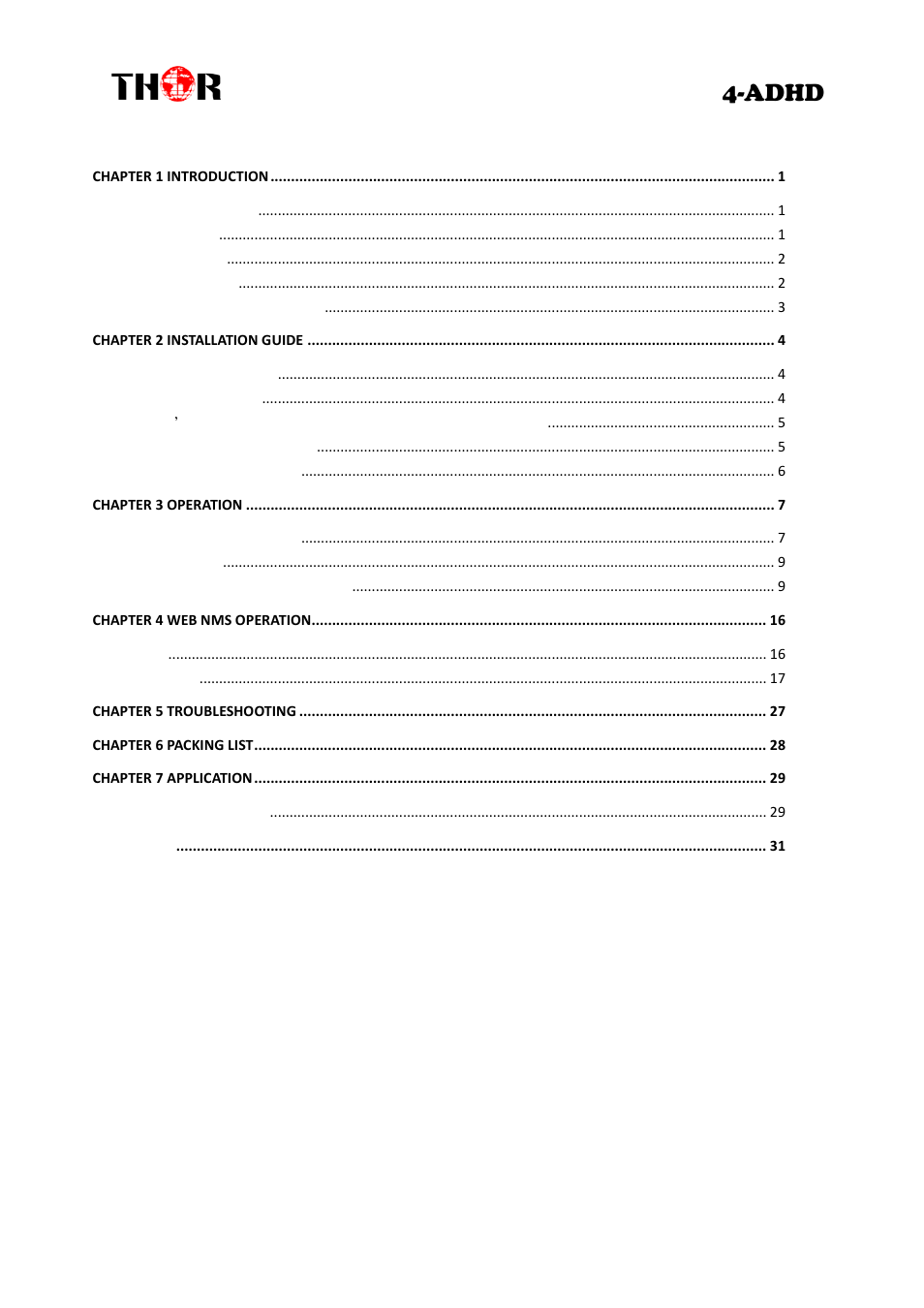 Directory, Adhd | Thor 4 Ch HD Analog or Digital to HDTV modulator User Manual | Page 3 / 34