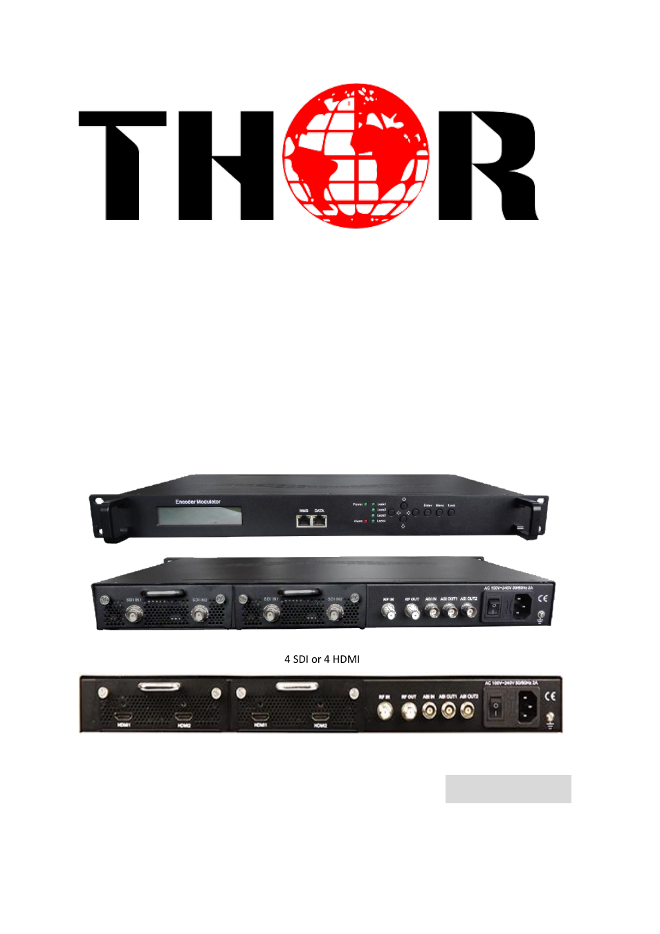 Thor 1- 4 HDMI to QAM Modulators User Manual | 40 pages