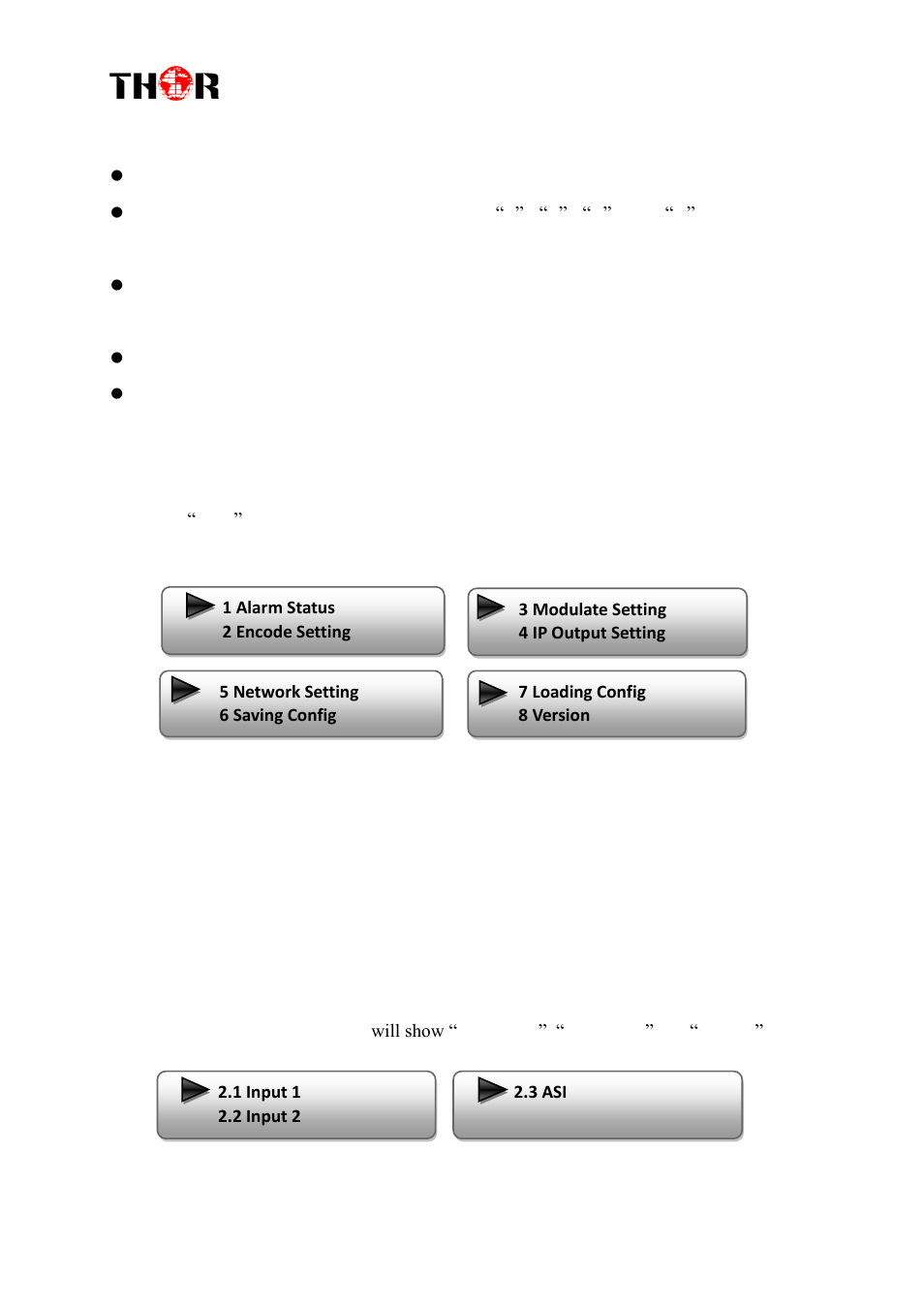 Eneral, Ettings for, 3 general settings for main menu | Thor 1- 4 HDMI to QAM Modulators User Manual | Page 15 / 40
