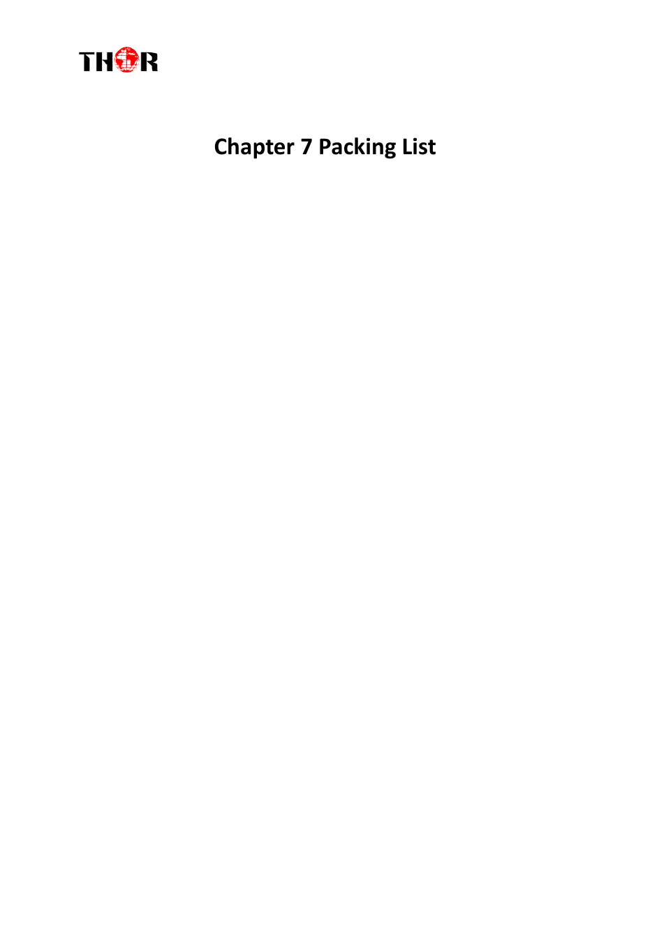 Chapter 7 packing list, H-4hdmi-atsc-ip | Thor 1-4 HDMI to ATSC Modulators 8VSB User Manual | Page 37 / 37