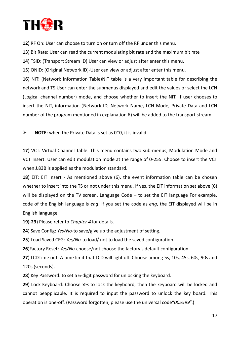 H-ac3-cmod-qam-ll | Thor Compact HDMI, YpbPr, Modulators + AC3 User Manual | Page 17 / 22