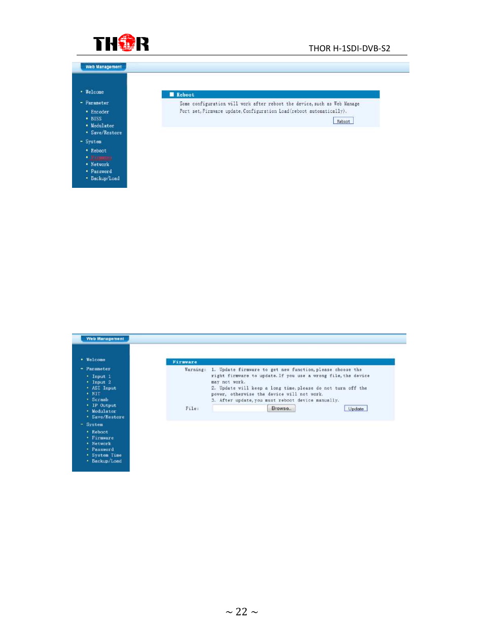 Thor HD Video Encoder & DVB-S2 Modulator User Manual | Page 25 / 28