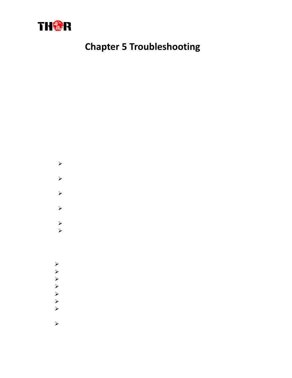 Chapter 5 troubleshooting | Thor 4 Ch HD-SDI Encoder w/ CC & AC/3 User Manual | Page 26 / 27