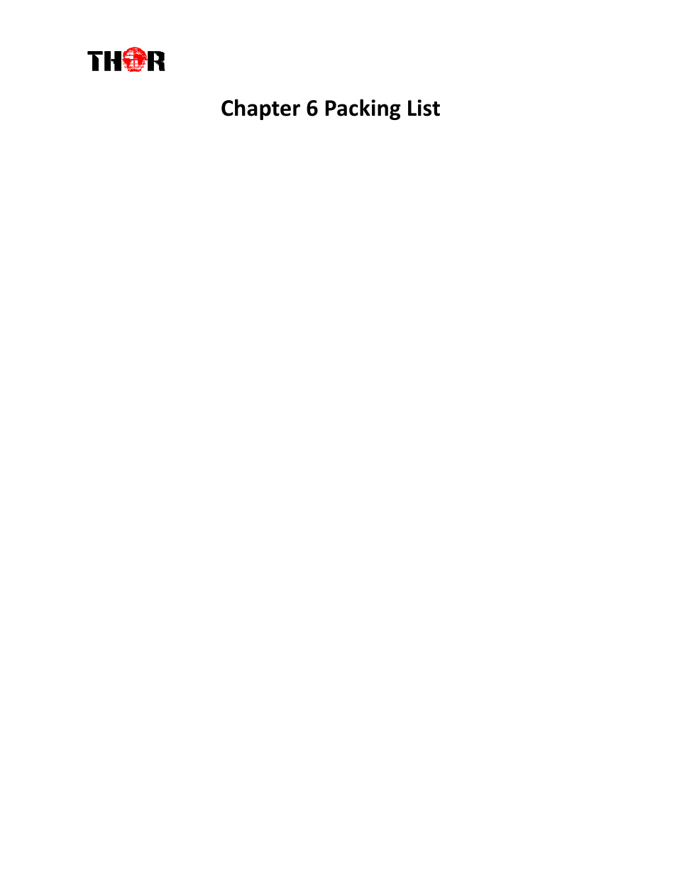 Chapter 6 packing list | Thor 4 Ch HD-SDI Encoder w/ CC & AC/3 User Manual | Page 27 / 27