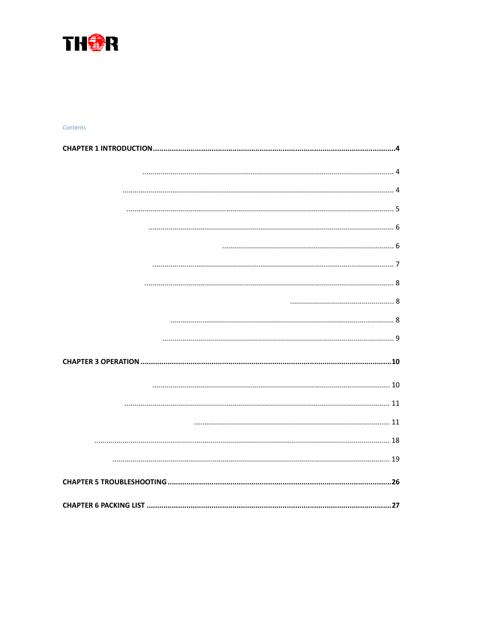 Directory | Thor 4 Ch HD-SDI Encoder w/ CC & AC/3 User Manual | Page 3 / 27