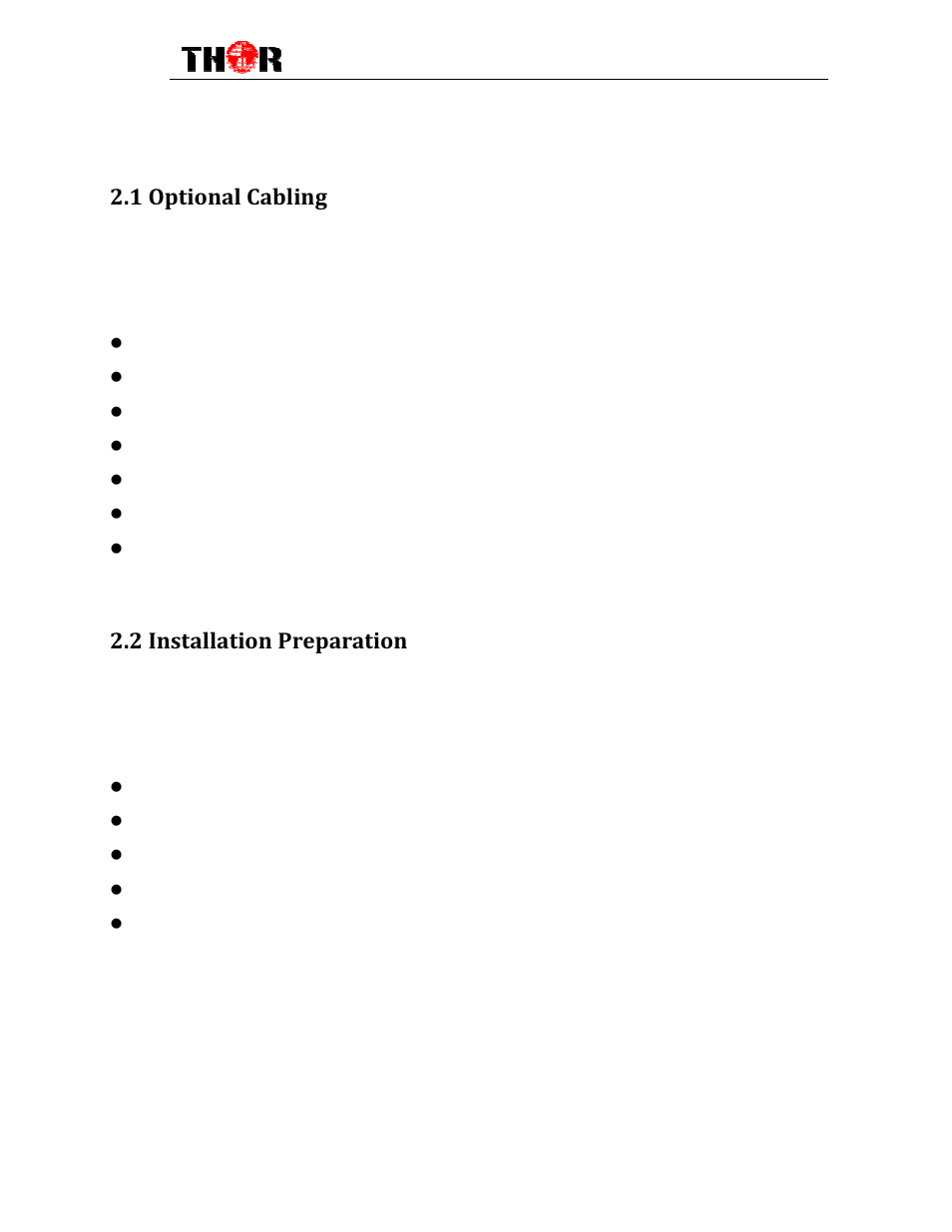 Chapter 2 installation guide, 1 optional cabling, 2 installation preparation | Thor V3 Decoder - ASI, IP, RF - Closed Captions User Manual | Page 7 / 23