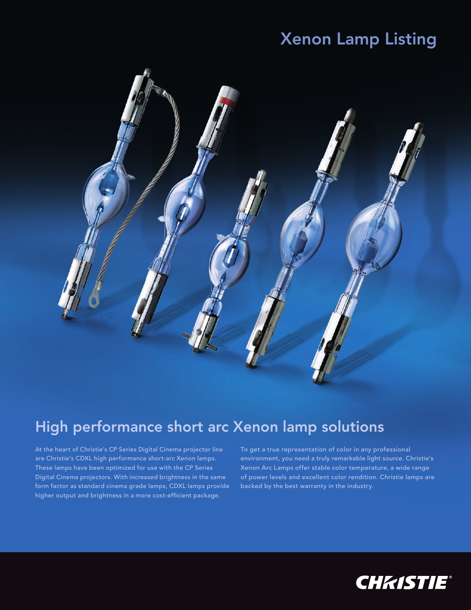 Christie Digital Systems High Performance Xenon Lamp CDXL User Manual | 16 pages