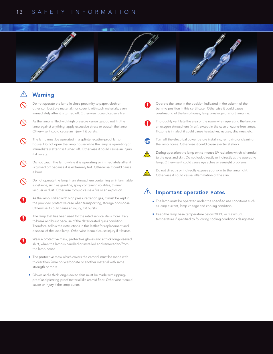 Christie Digital Systems High Performance Xenon Lamp CDXL User Manual | Page 14 / 16
