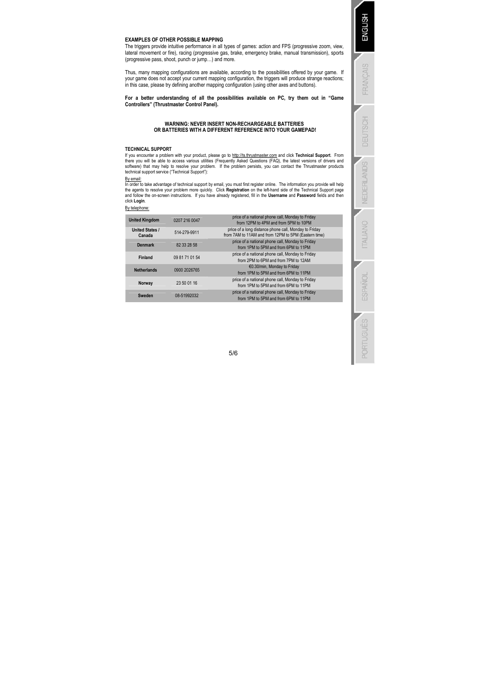 Thrustmaster Dual Trigger Wireless Rechargeable User Manual | Page 6 / 45