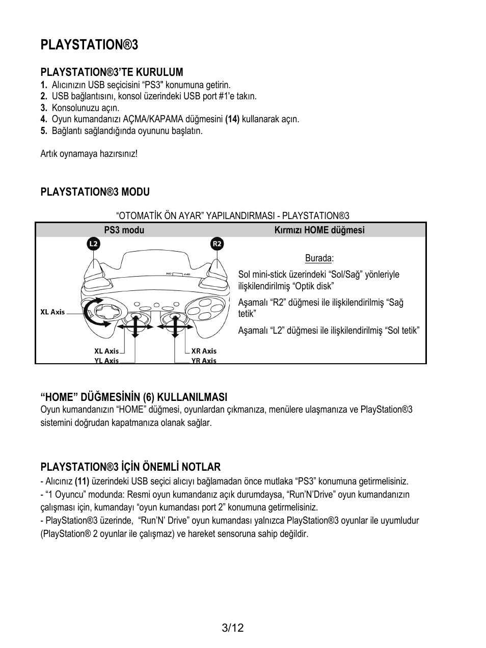 Playstation®3 | Thrustmaster F1 Alonso Wireless Gamepad User Manual | Page 112 / 146