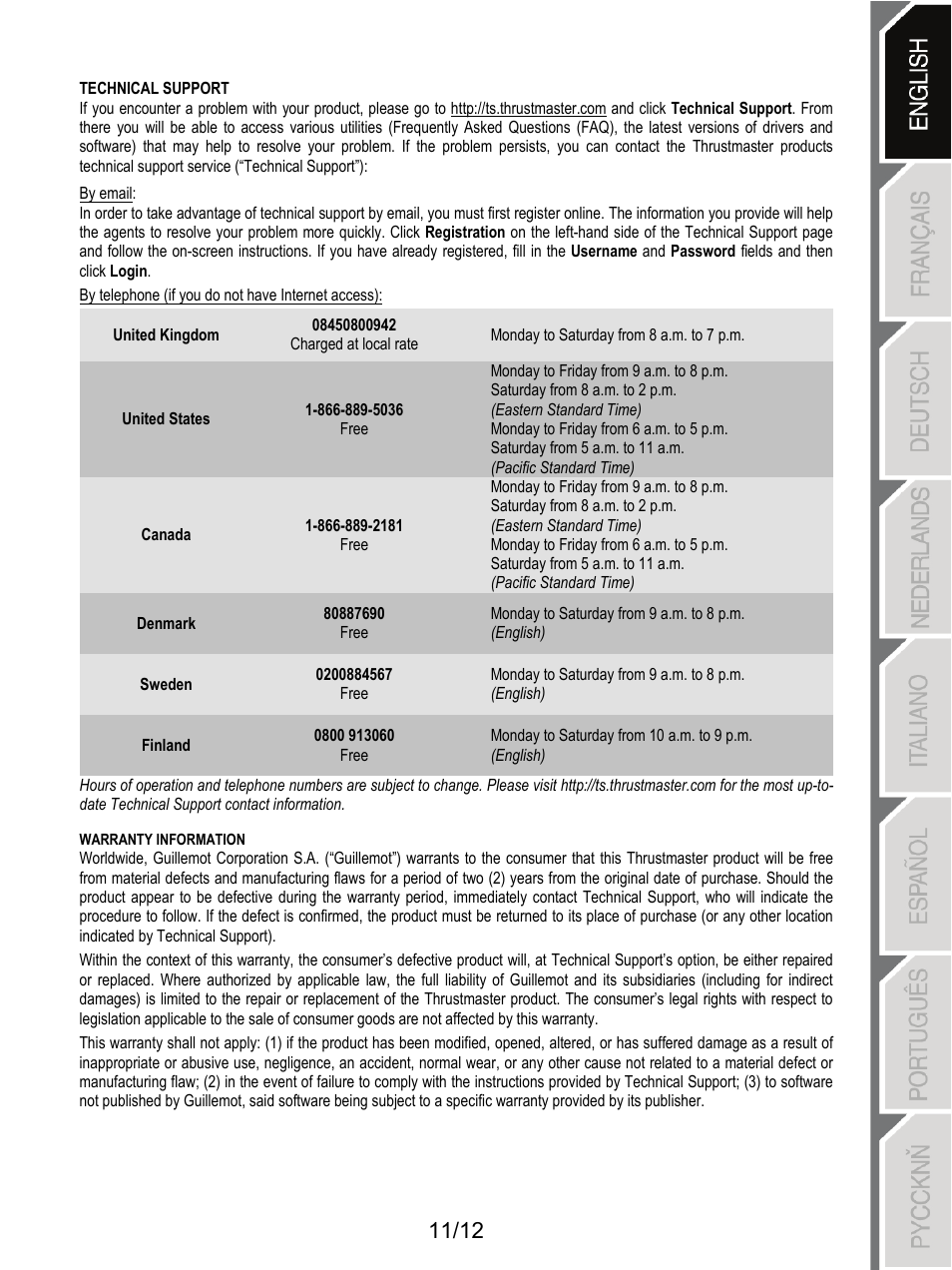 Thrustmaster F1 Alonso Wireless Gamepad User Manual | Page 12 / 146