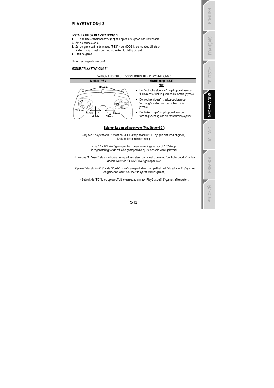 Playstation® 3 | Thrustmaster Run'N' Drive 3-in-1 Rumble Force User Manual | Page 40 / 85