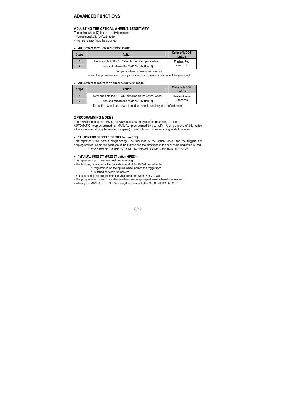 Advanced functions | Thrustmaster Run'N' Drive 3-in-1 Rumble Force User Manual | Page 7 / 85
