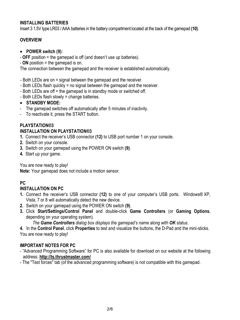 Thrustmaster T-Wireless Black User Manual | Page 3 / 73