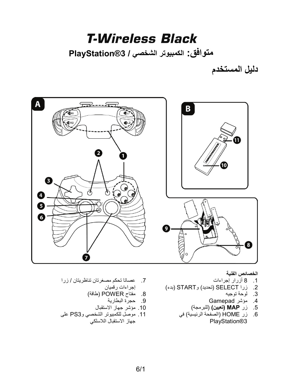 Ar-t-wireless_black, ﻕﻓﺍﻭﺗﻣ, ﻡﺩﺧﺗﺳﻣﻟﺍ ﻝﻳﻟﺩ | ﻲﺻﺧﺷﻟﺍ ﺭﺗﻭﻳﺑﻣﻛﻟﺍ playstation®3 | Thrustmaster T-Wireless Black User Manual | Page 68 / 73