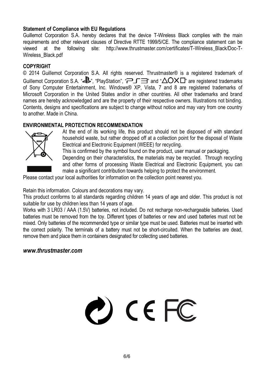 Thrustmaster T-Wireless Black User Manual | Page 7 / 73