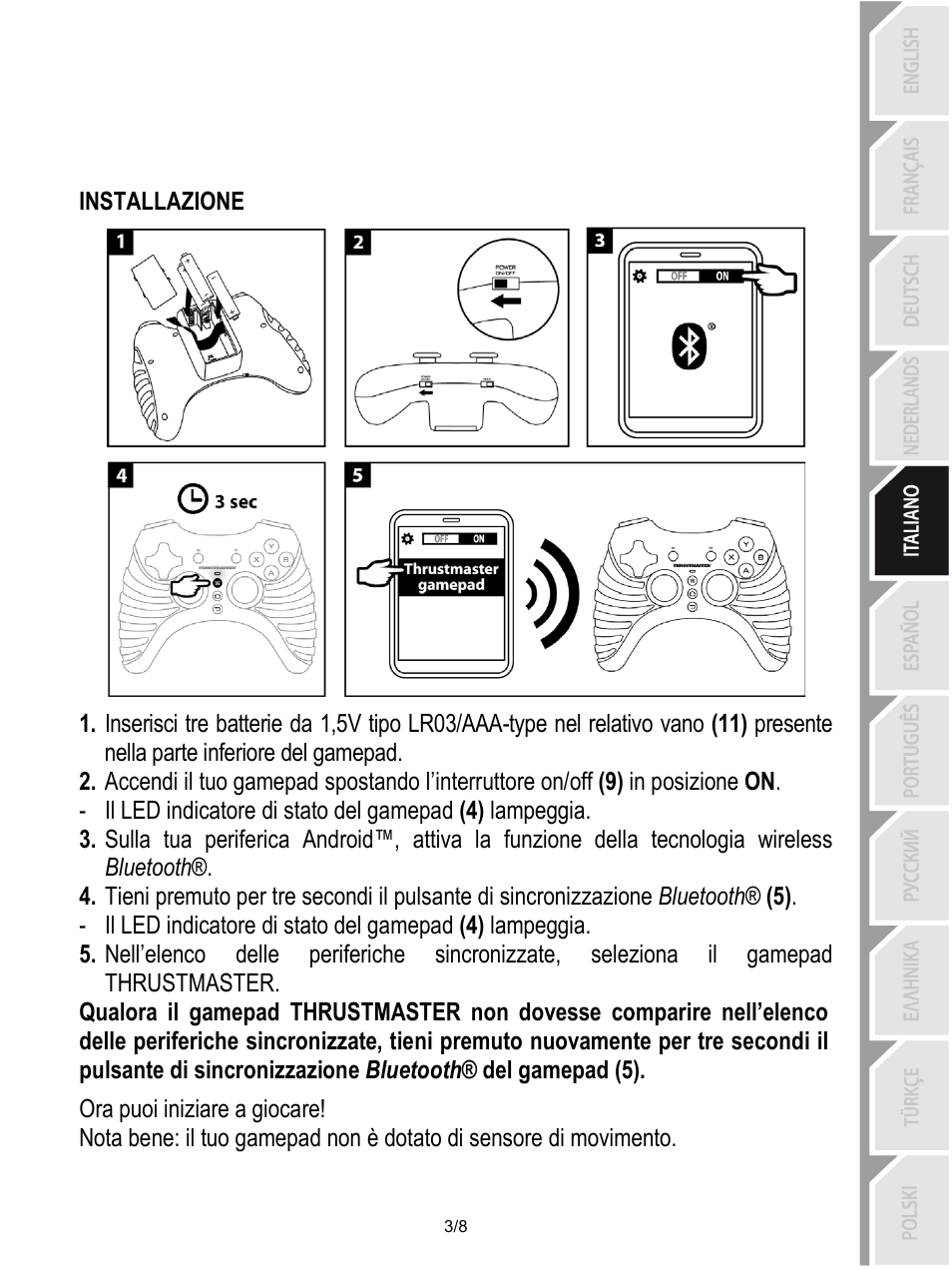 Installazione, Ora puoi iniziare a giocare | Thrustmaster Score-A User Manual | Page 36 / 97