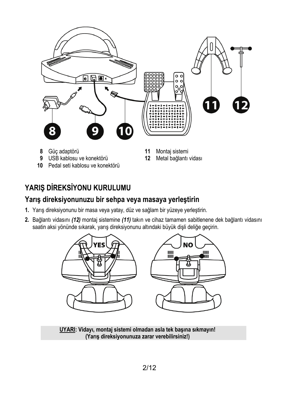 Yarış direksiyonunuza zarar verebilirsiniz!) | Thrustmaster F430 FFB User Manual | Page 111 / 147