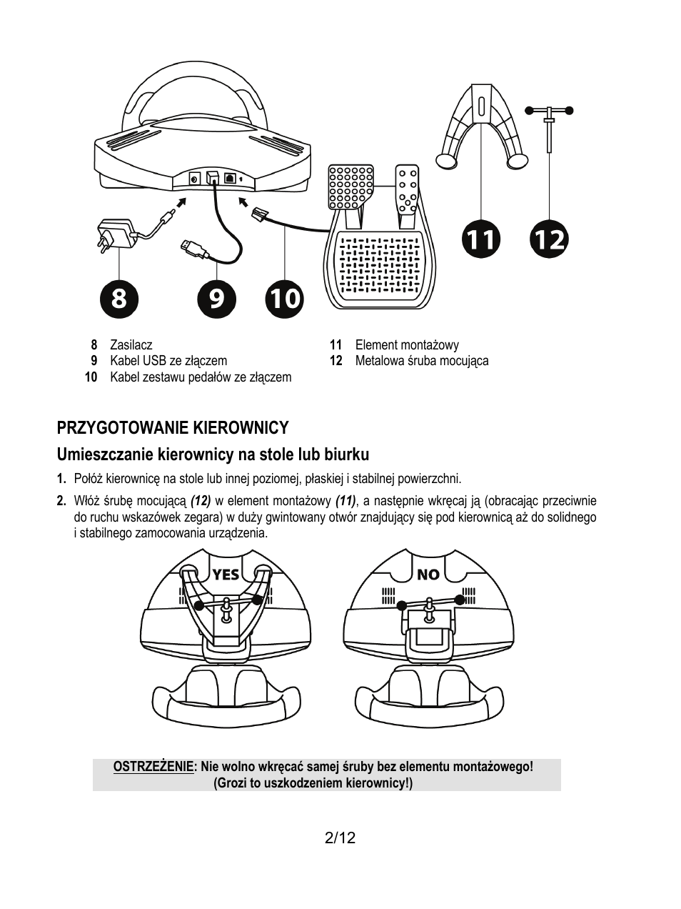 Grozi to uszkodzeniem kierownicy!) | Thrustmaster F430 FFB User Manual | Page 123 / 147