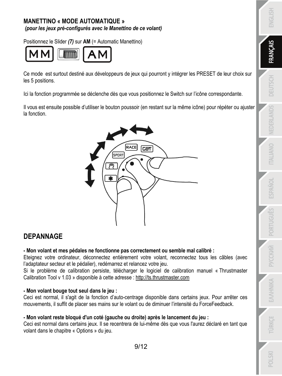 Depannage | Thrustmaster F430 FFB User Manual | Page 22 / 147