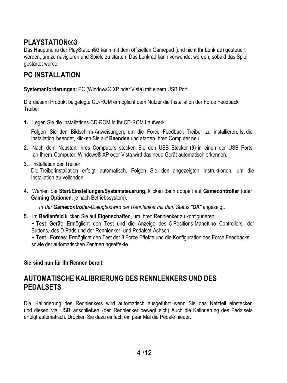 Playstation  3, Pc installation | Thrustmaster F430 FFB User Manual | Page 29 / 147