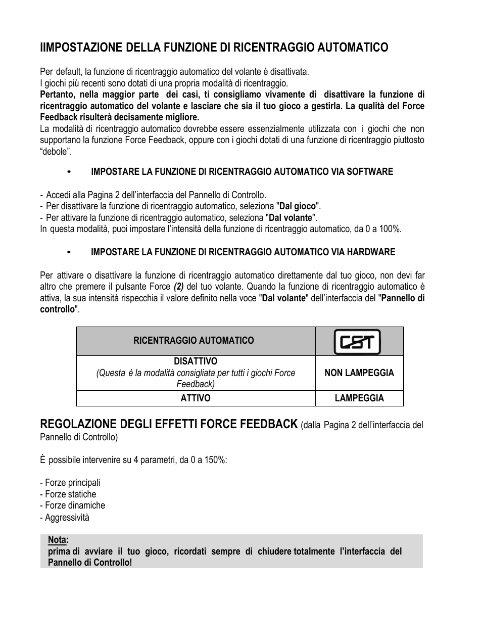 Regolazione degli effetti force feedback | Thrustmaster F430 FFB User Manual | Page 55 / 147