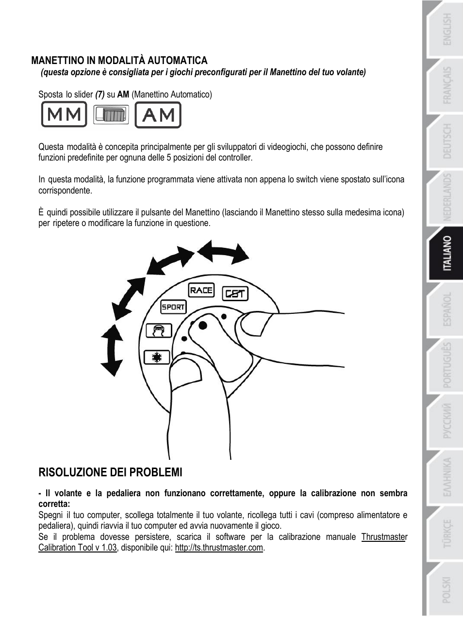 Risoluzione dei problemi | Thrustmaster F430 FFB User Manual | Page 58 / 147