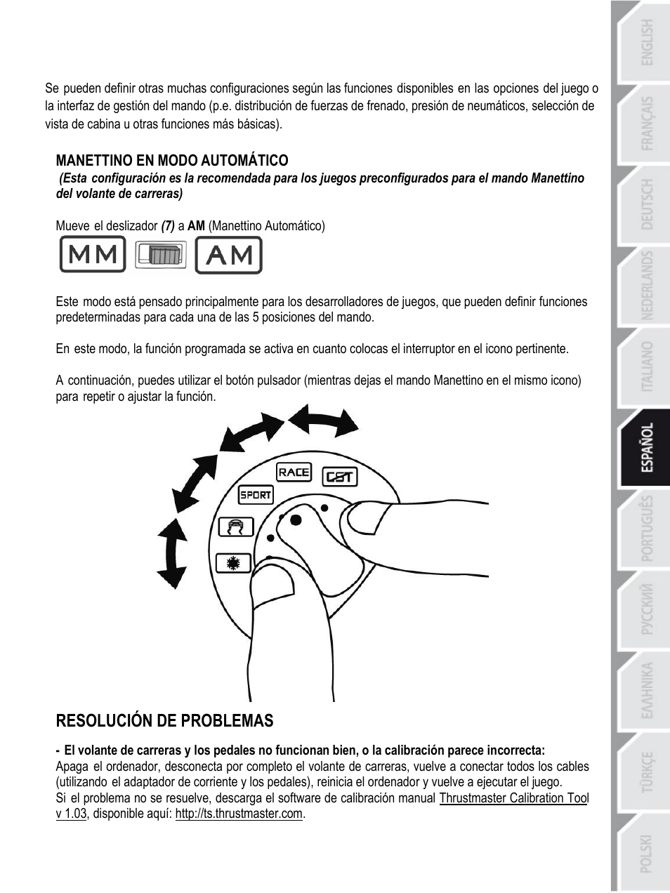 Resolución de problemas | Thrustmaster F430 FFB User Manual | Page 70 / 147