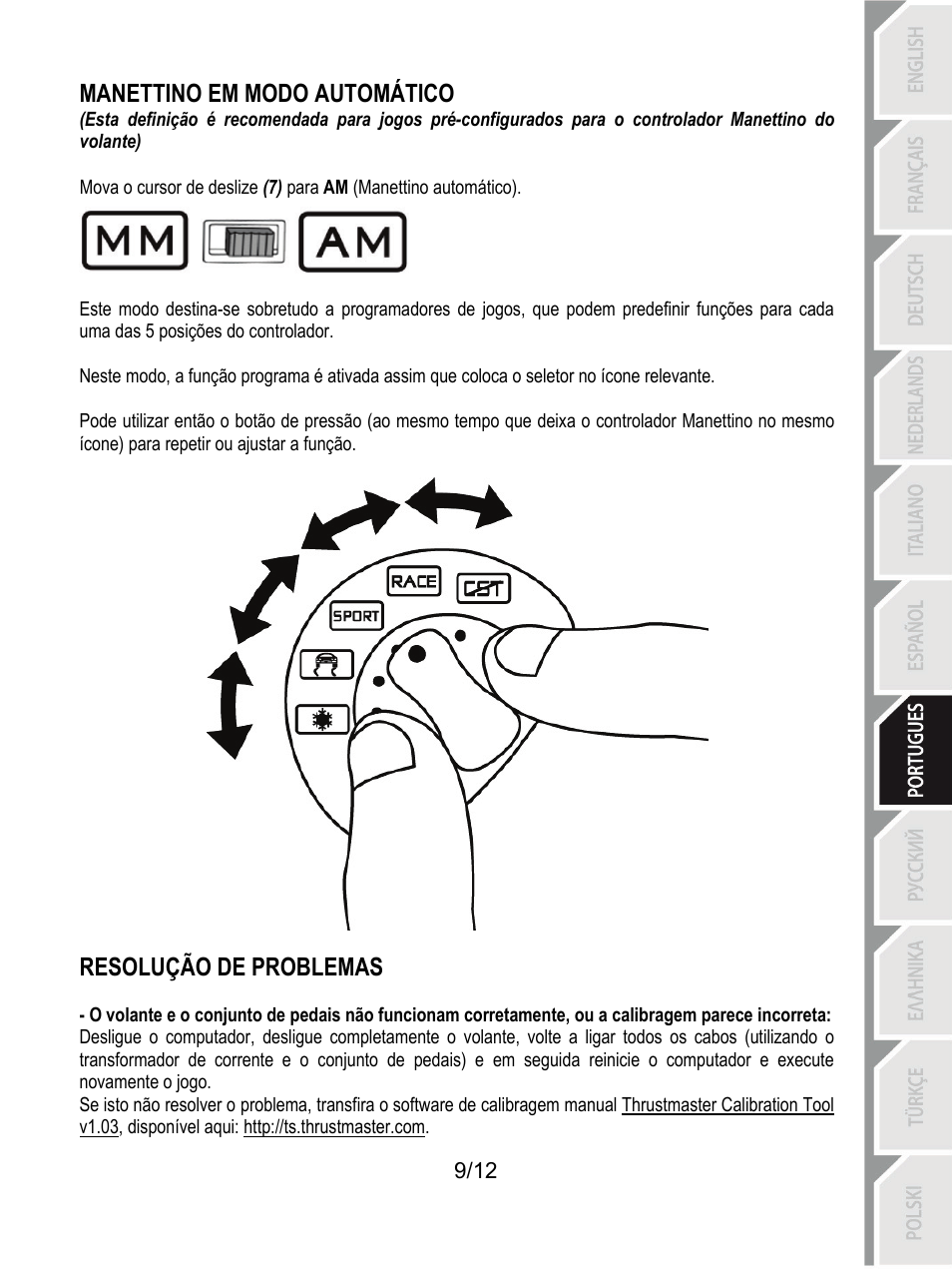 Manettino em modo automático, Resolução de problemas | Thrustmaster F430 FFB User Manual | Page 82 / 147