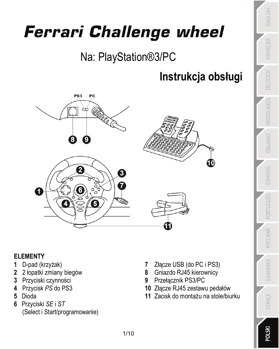 11_pol_ferrari_challenge_wheel_pc_ps3_v3, Elementy, Instrukcja obsługi | Na: playstation®3/pc instrukcja obsługi | Thrustmaster Ferrari Challenge PC-PS3 User Manual | Page 102 / 121