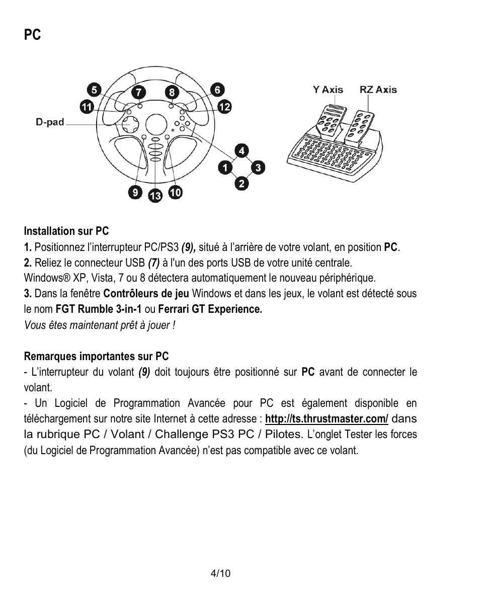 Thrustmaster Ferrari Challenge PC-PS3 User Manual | Page 15 / 121