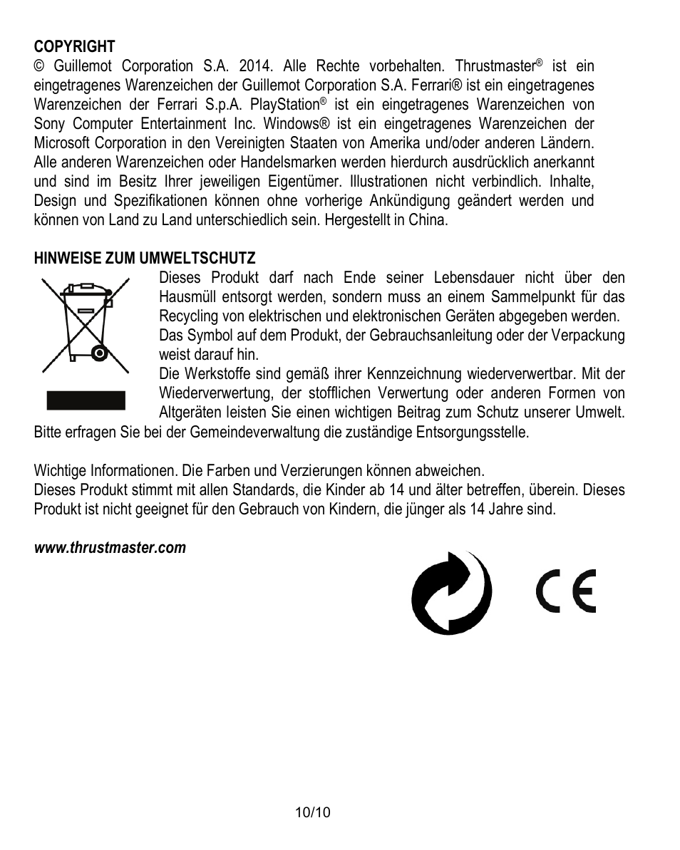 Thrustmaster Ferrari Challenge PC-PS3 User Manual | Page 31 / 121