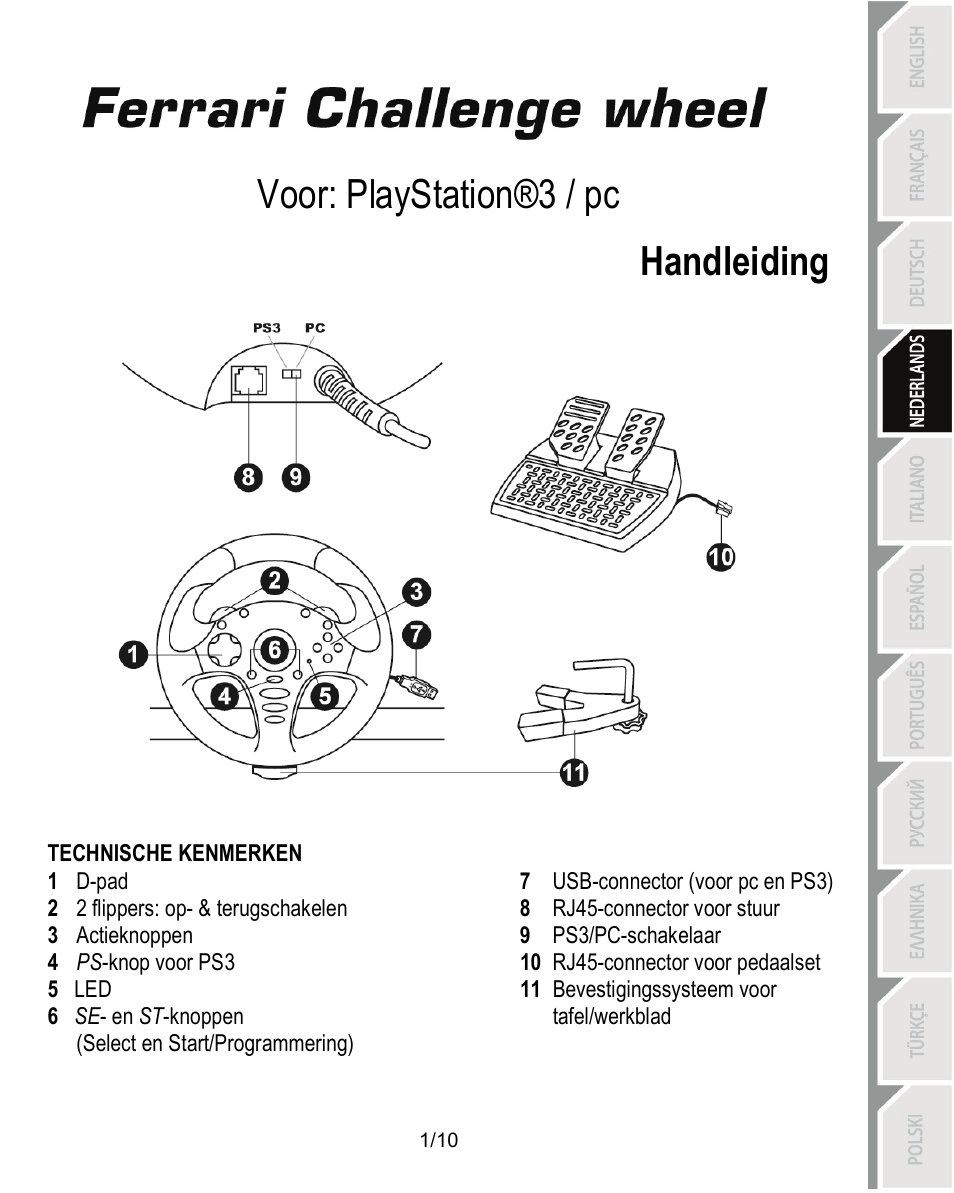 04_ned_ferrari_challenge_wheel_pc_ps3_v3, Technische kenmerken, Handleiding | Voor: playstation®3 / pc handleiding | Thrustmaster Ferrari Challenge PC-PS3 User Manual | Page 32 / 121