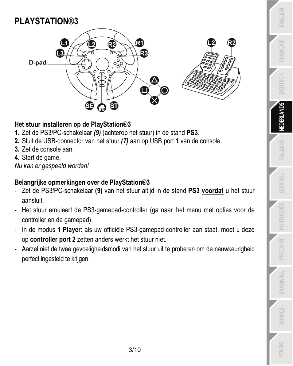 Playstation®3 | Thrustmaster Ferrari Challenge PC-PS3 User Manual | Page 34 / 121