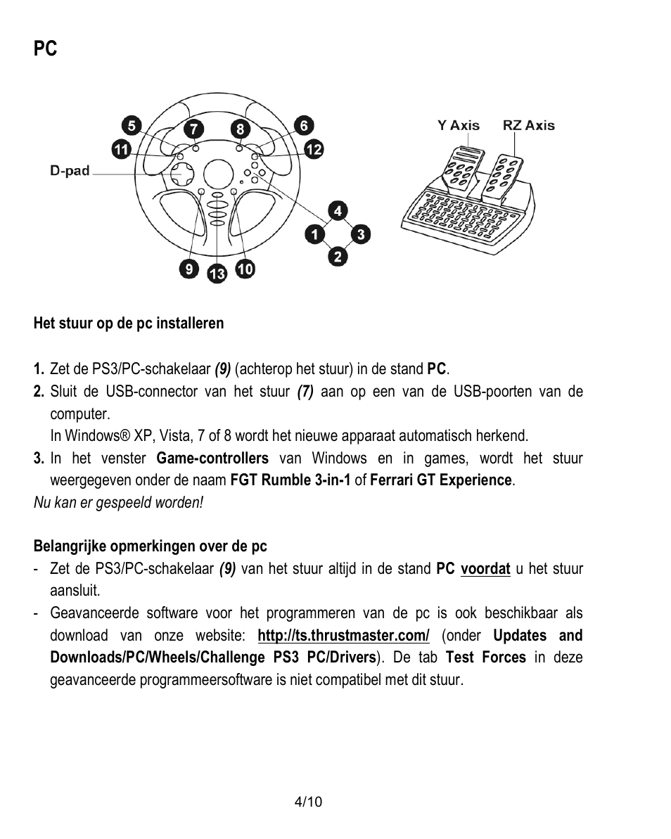 Thrustmaster Ferrari Challenge PC-PS3 User Manual | Page 35 / 121