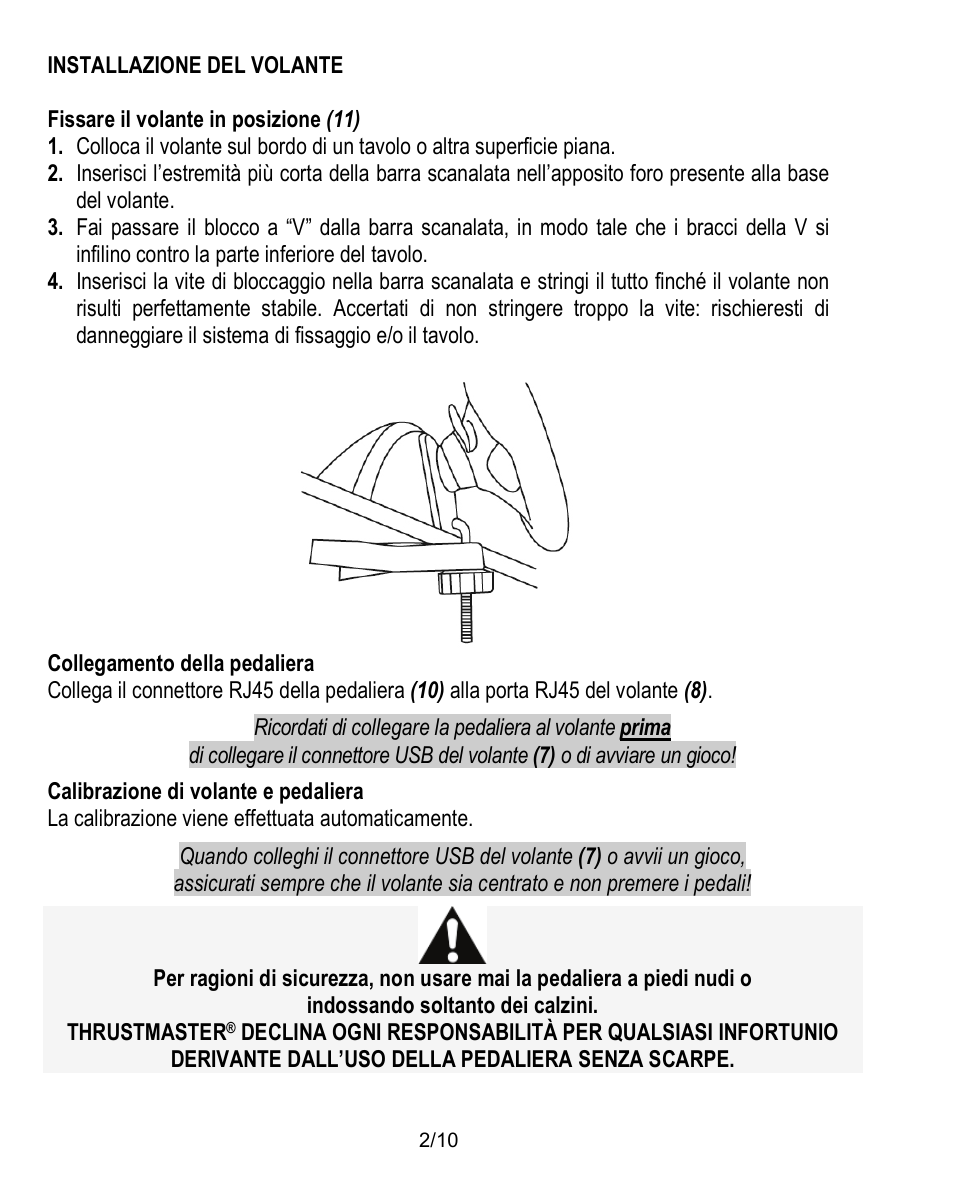 Installazione del volante | Thrustmaster Ferrari Challenge PC-PS3 User Manual | Page 43 / 121
