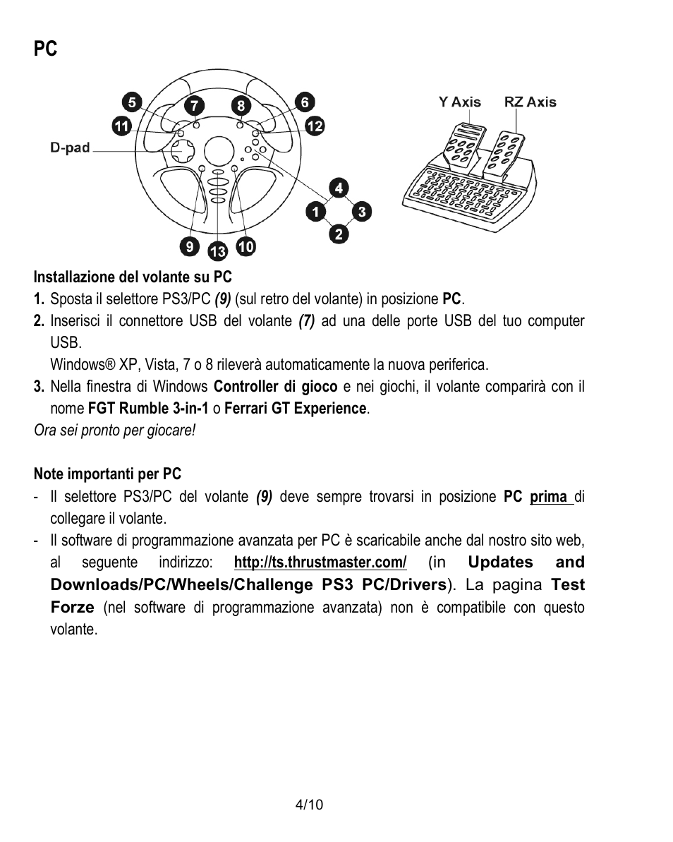 Thrustmaster Ferrari Challenge PC-PS3 User Manual | Page 45 / 121