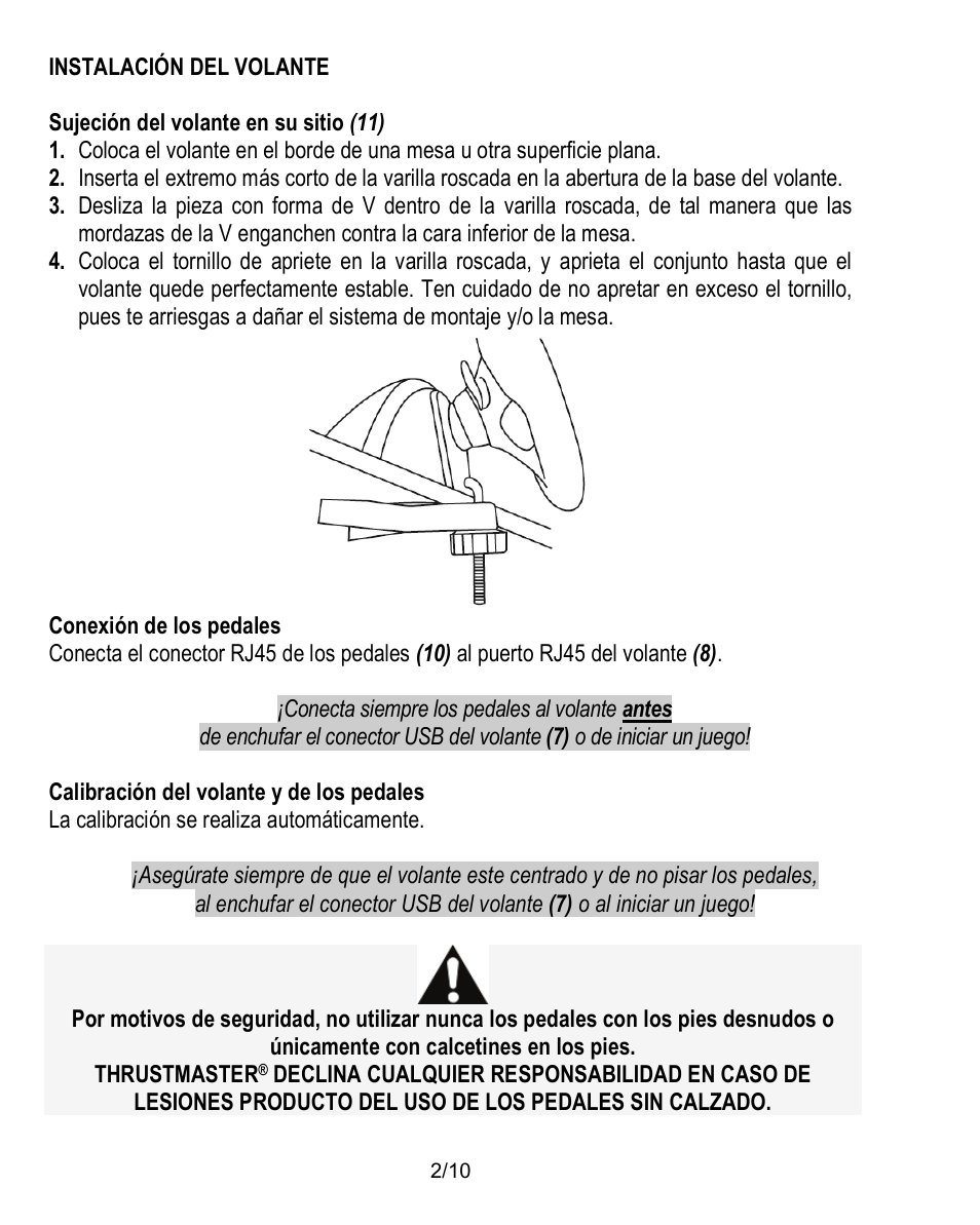 Instalación del volante | Thrustmaster Ferrari Challenge PC-PS3 User Manual | Page 53 / 121