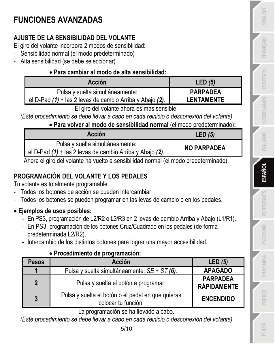 Funciones avanzadas | Thrustmaster Ferrari Challenge PC-PS3 User Manual | Page 56 / 121