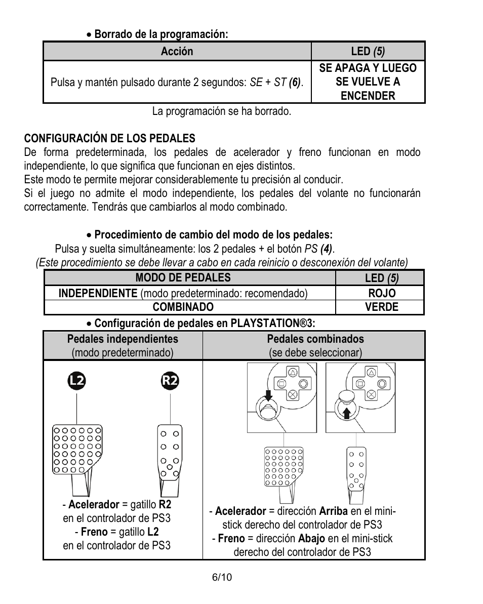 Configuración de los pedales | Thrustmaster Ferrari Challenge PC-PS3 User Manual | Page 57 / 121
