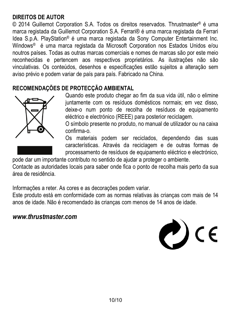 Thrustmaster Ferrari Challenge PC-PS3 User Manual | Page 71 / 121