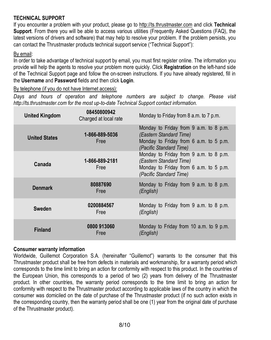 Thrustmaster Ferrari Challenge PC-PS3 User Manual | Page 9 / 121