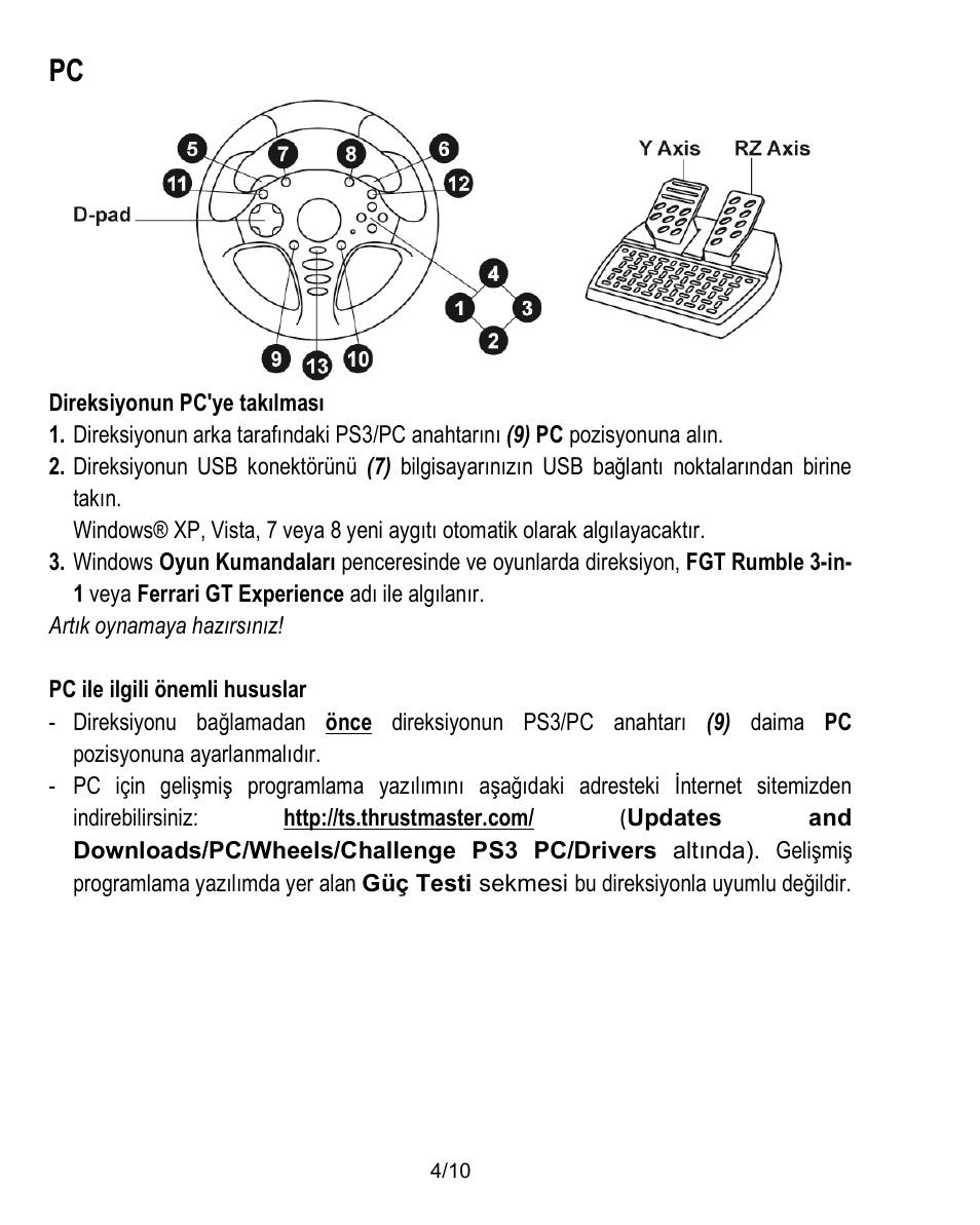 Thrustmaster Ferrari Challenge PC-PS3 User Manual | Page 95 / 121