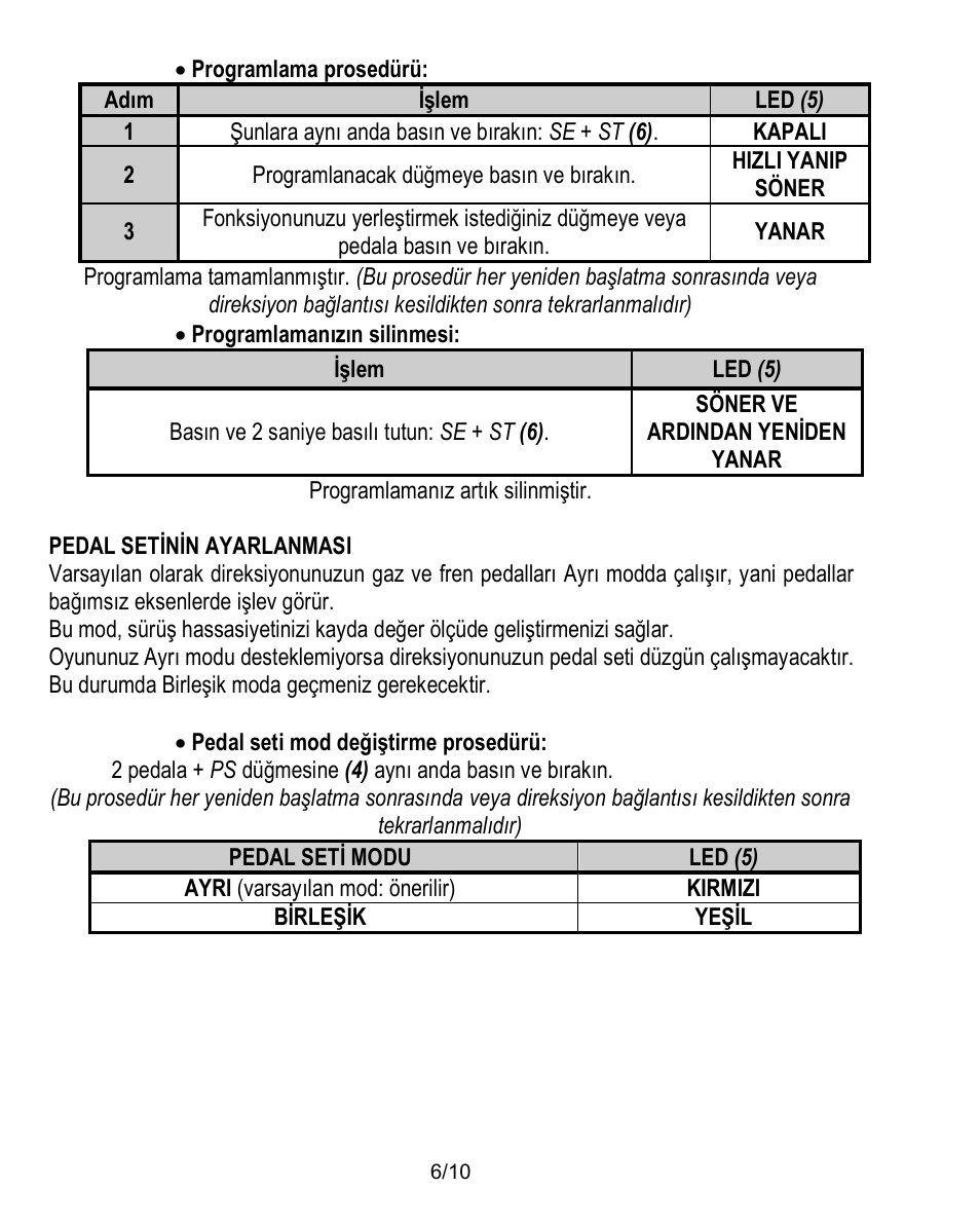 Pedal setinin ayarlanmasi | Thrustmaster Ferrari Challenge PC-PS3 User Manual | Page 97 / 121