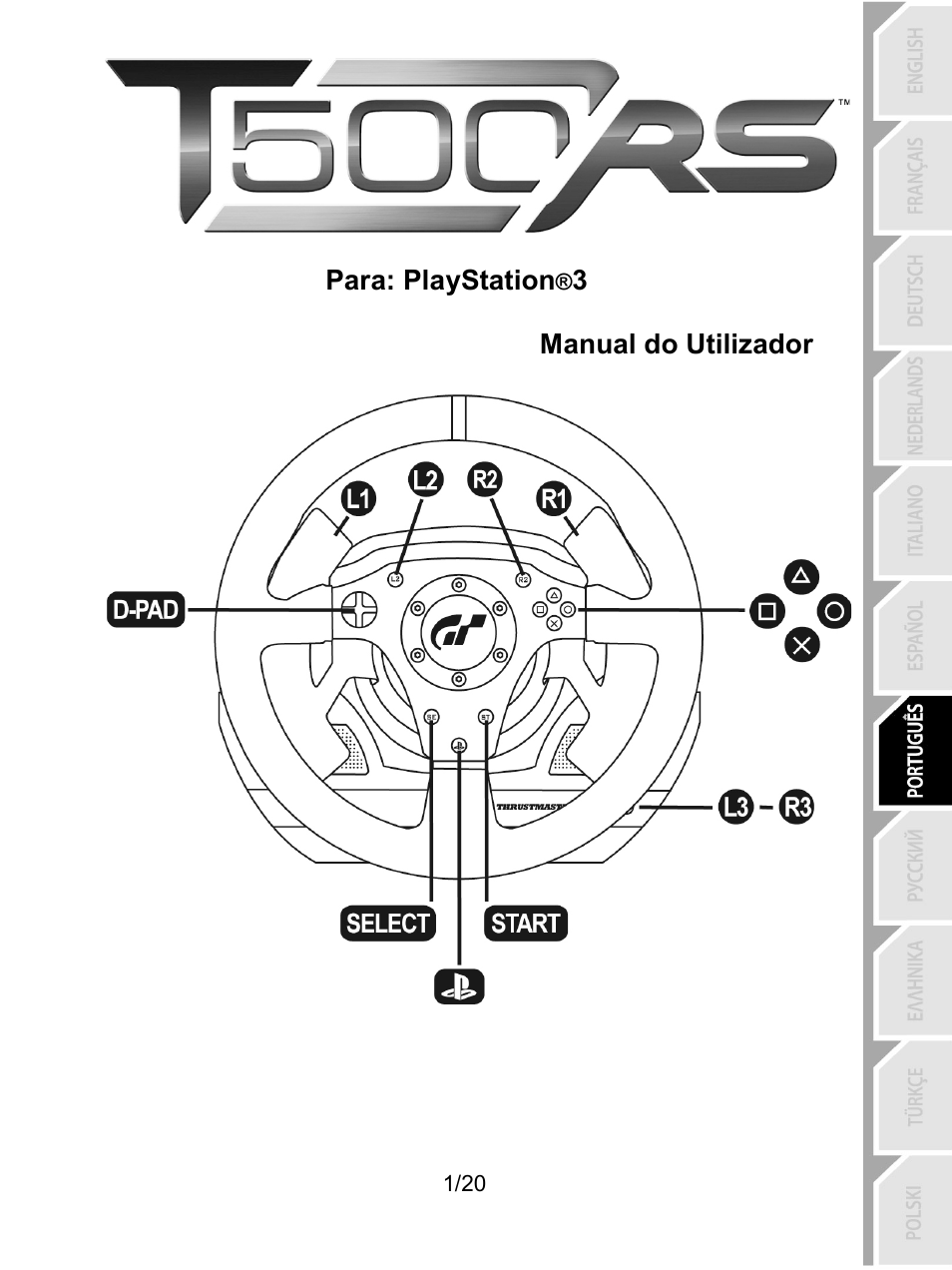07_por_t500_rs, Português | Thrustmaster Ferrari F1 RS User Manual | Page 122 / 485